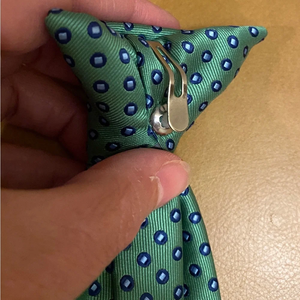 Chaps Patterned Kids Green Clip On Tie